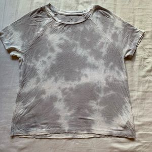 Gray tie-dye American eagle crop top